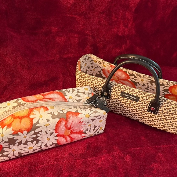 Kate Spade Small Straw and Fabric Purse - Picture 1 of 9